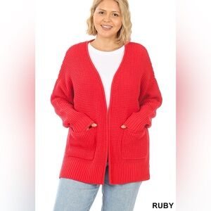 Ruby Women's Vibrant Red Cardigan